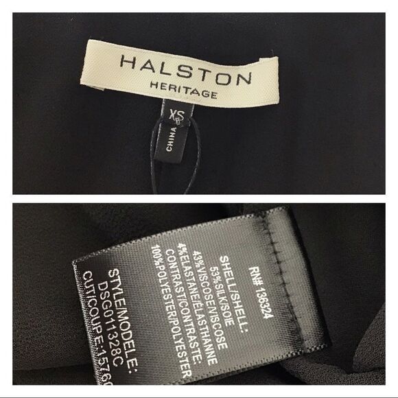 Halston Heritage Black Mesh Sleeveless V-Neck Tank Top New Size XS - Picture 7 of 7